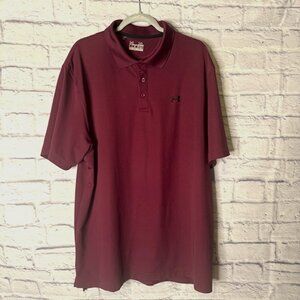 Under Armor Mens Golf XL Shirt Loose Heat Gear Burgundy